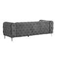 thumbnail image 5 of Capri 2- Pieces Button Tufted Gray Velvet Fabric Living room Set - 1 Sofa and 1 Loveseat, 5 of 8