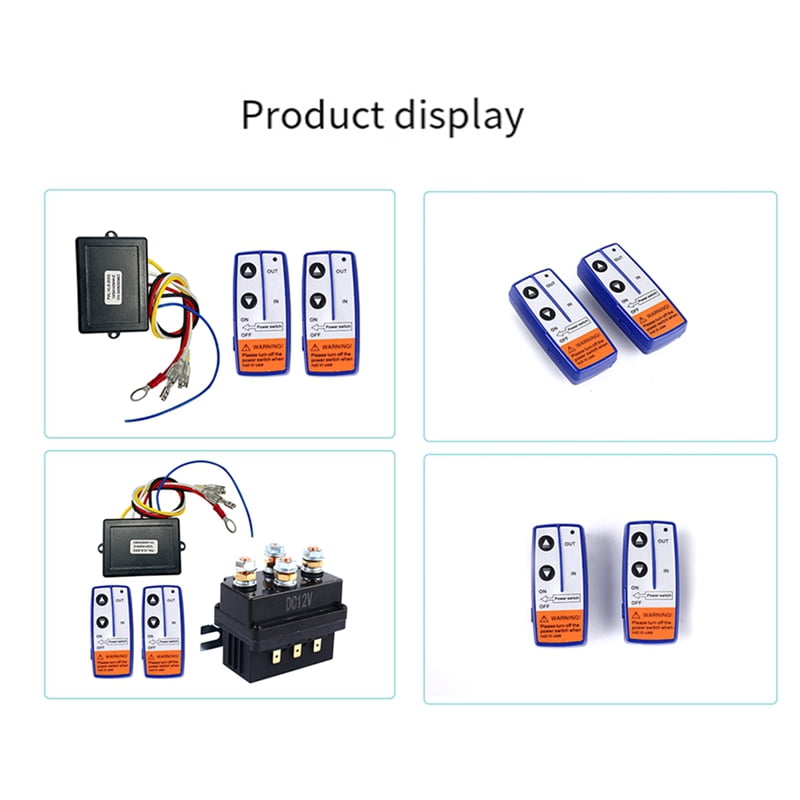 12V 500A Winch Relay 4450 Set with 2 Remote Controls + Controller + Relay Set,1 x Relay (500A) 2 x Remote Controls 1 x Controller with Wire,Black