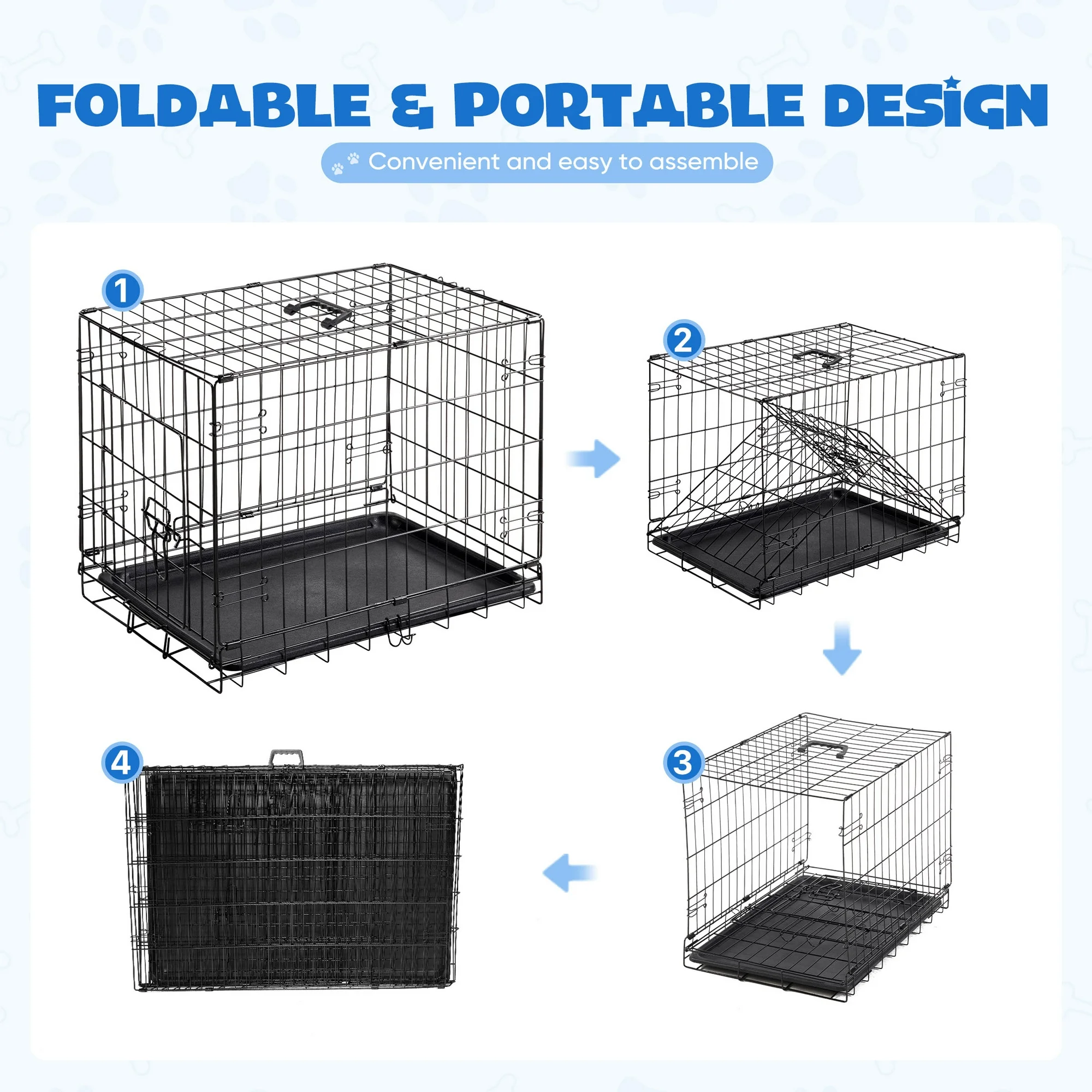 CONCETTA Single Door Dog Crate, 30 Inch, With Divider photo 3