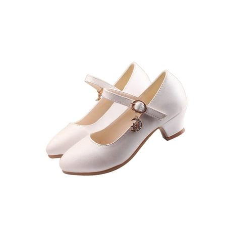 

Bellella Kids Sandals Round Toe Mary Jane Slip On Dress Shoes Comfort Pumps Porformance School White-2 11c
