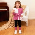 thumbnail image 4 of Xyant Toddler Baby Girl Clothes Long Sleeve Ruffle Shirt Sweatshirt Leggings 2 Piece Color Bolck Infant Baby Girl Fall Winter Spring Outfit (Red,2-3 Years), 4 of 7
