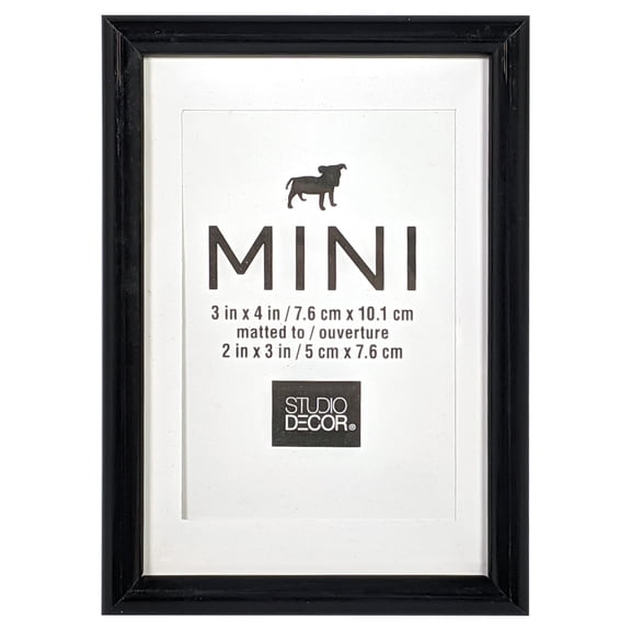 24 Pack: Black 2" x 3" Mini Frame with Mat by Studio Decor