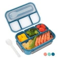 thumbnail image 2 of Boîte Bento Portable et Étanche pour Enfants, Contenants Bleus Réutilisables avec Conception Antichute, 4 Compartiments pour le Contrôle des Portions, Va au Micro-Ondes, Écoresponsable, Idéale pour l'École Ou les Activités Extérieures, 2 of 5