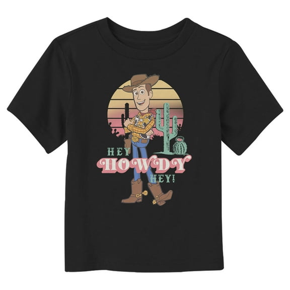 Toddler's Toy Story 4 Hey Woody Graphic Tee Black 4T