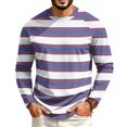 thumbnail image 3 of GrmtClth Mens Shirts Soft Horizontal Striped Raglan Long Sleeve Crewneck Pullover Relaxed Fit Spring Autumn Outdoor Daily Tops White L, 3 of 5