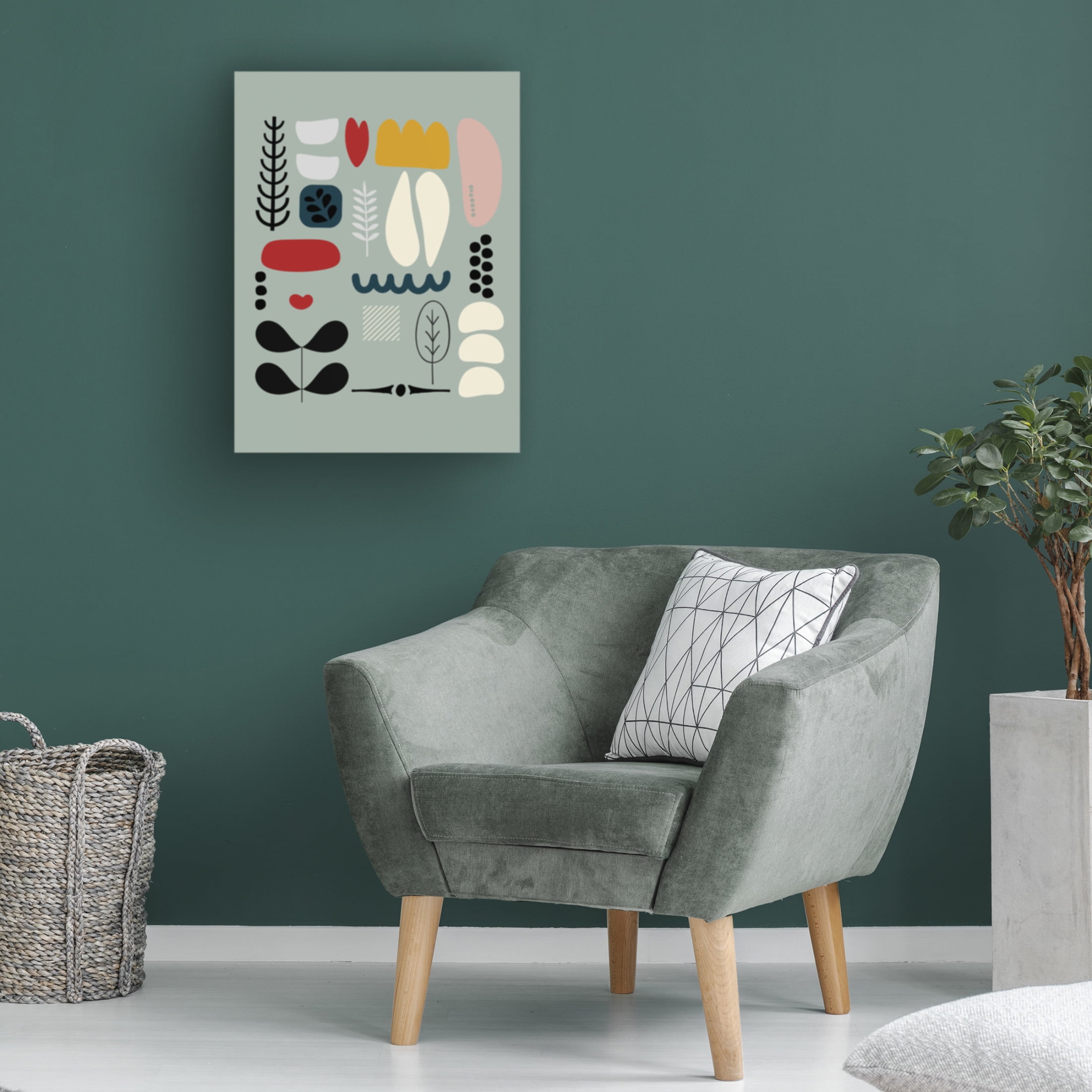 Canvas Wall Art - Tom Quartermaine 'Scandinavian Abstract Shapes on Duck Egg Blue' Wall Art for Living Room, Bedroom, or Office Décor by Trademark Fine Art - 24 x 32 Inches