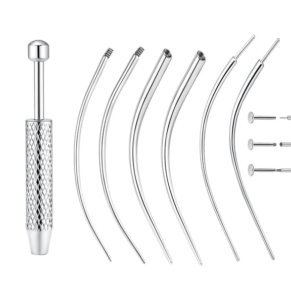 Piercing Taper Ball Grabber Tool, 16G 18G Stainless Steel Flat Back Earring Applicator, Threadless Insertion Pin Body Piercing Kit for Ear Nose Lip Jewelry Changing
