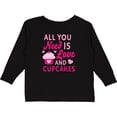 thumbnail image 3 of Inktastic Valentines Day All you Need is Love and Cupcakes Boys or Girls Long Sleeve Toddler T-Shirt, 3 of 5