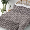 thumbnail image 3 of Ambesonne Boho Fitted & Flat Sheet with Sham 3 Pcs Set, Swirly Abstract Etnnic Motifs, Twin, Warm Taupe and Slate Blue, 3 of 5
