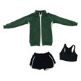 thumbnail image 3 of Moda 1/6 Escala Ropa de Muñecas Femeninas, Figuras de Mujeres Ropa de Muñecas Figura Femenina Ropa para Figuras de Acción Femeninas de 12 Pulgadas Acc Verde Hugo Traje de muñeca femenina, 3 of 7