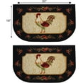 thumbnail image 2 of Kashi Home Kitchen Rug, Printed Area Rug, Durable Floor, Door Mat, Farmhouse Non-Slip Carpet Latex Backing Beautiful Design Rooster 3pc Set (2 18x30 D Shape & 1 20x40), 2 of 5