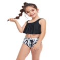 thumbnail image 3 of Family Matching Swimwear Mom and Daughter Patchwork Bra Ruffled Tops with Briefs Swimsuit, 3 of 6