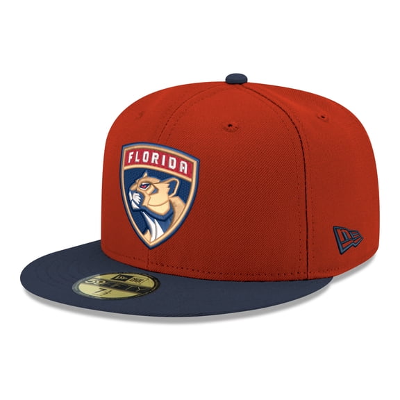 Men's New Era  Red Florida Panthers Core Logo Two-Tone 59FIFTY Fitted Hat