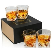 Whiskey Glass 10 Ounce, Crystal Scotch Glasses in Gift Box for Cocktail Bourbon Whisky Rum