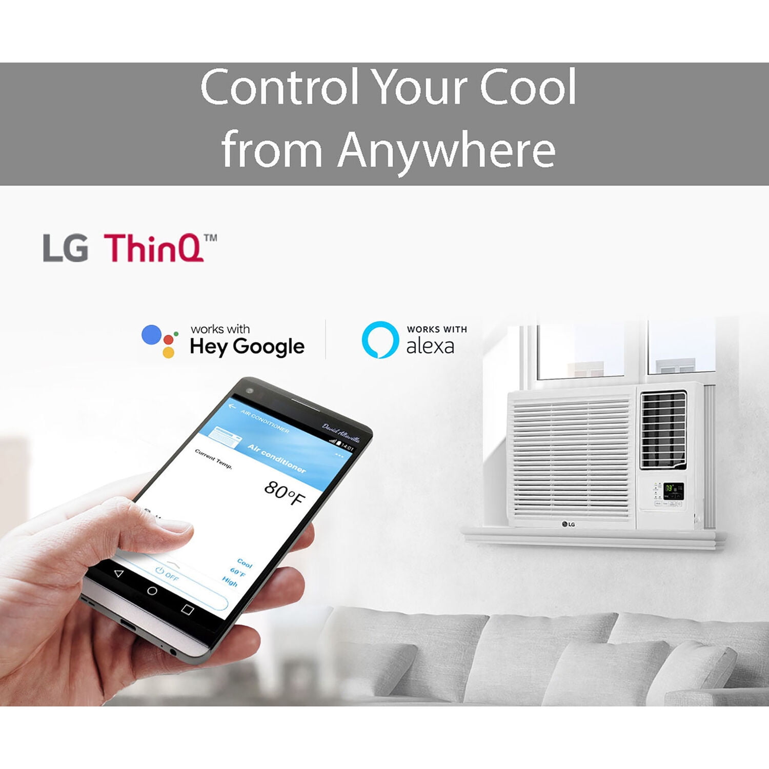 LG Electronics 12,000 BTU 230V Heat and Cool Window Air Conditioner with Wifi Controls, LW1221HRSM