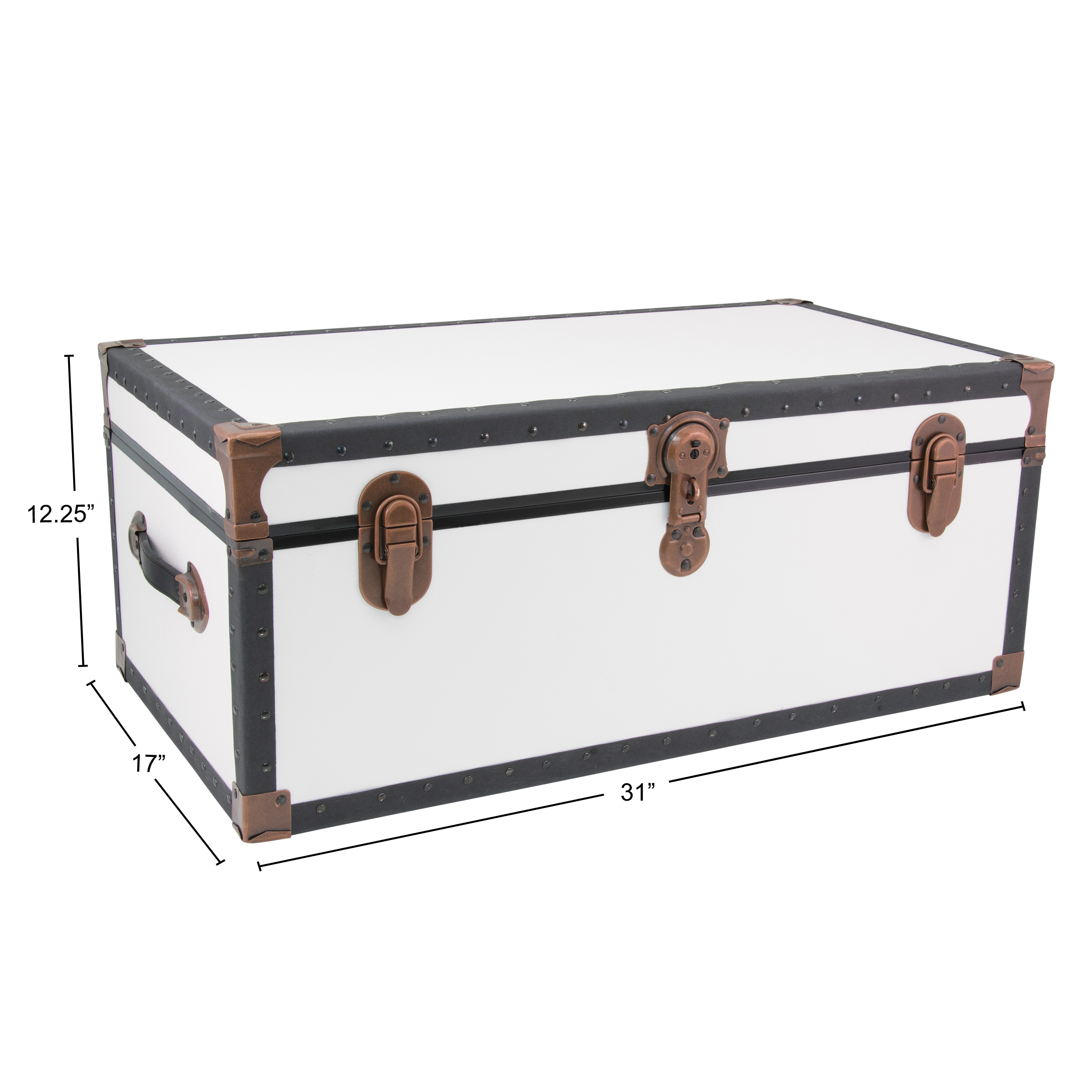 Seward Trunks 25 Gallon Wood, Plastic and Metal Trunk, White - image 3 of 8