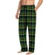 thumbnail image 2 of Pantalones de pijama largos para hombre, informales, con estampado a cuadros, holgados, deportivos, elásticos, rectos, vintage, con bolsillos, 2 of 6