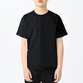 thumbnail image 5 of CAICJ98 Boys Girls Short Sleeve T Shirts Kids Summer Oversized Tops Casual Crewneck Basic Tees Black,4-5 Years, 5 of 7