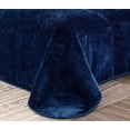 thumbnail image 5 of Chezmoi Collection Heavy Thick Korean Style Faux Mink Blanket Single Ply 9 Lbs, 750GSM Silky Soft Plush Raschel Mink Blanket, 85" x 95" Asia King Size, Solid Navy, 5 of 9
