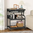 thumbnail image 6 of POAO Large Printer Stand with Drawer, 5-Adjustable Heights 3 Tier Table with Wheels, Rolling Printer Cart with Storage for Home Office, 6 of 9