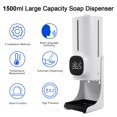 thumbnail image 3 of Dispensador automático de jabón montado en la pared de 1500ml, dispensador de desinfectante de manos, termómetro infrarrojo sin contacto con 18 idiomas, 3 of 8