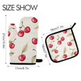 thumbnail image 2 of Yayeee Oven Mitts and Pot Holder Set of 2 Heat Resistant Kitchen Gloves Baking Hot Pad, Red Cherry, 2 of 5