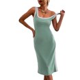 thumbnail image 1 of Tank Dress, Slim Fit Knitted Sleeveless Dress Casual For Daily Life For Wedding Dating, 1 of 6