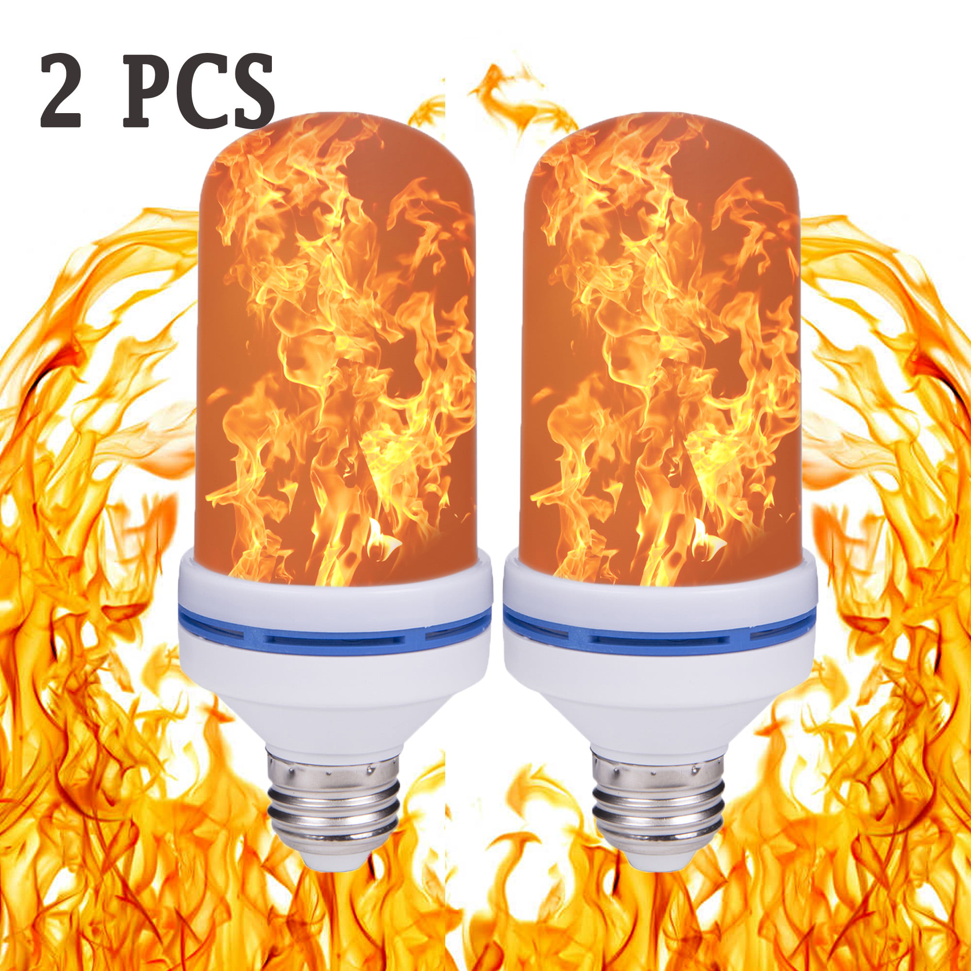 E27/E14 LED Flicker Flame Light Bulb Fire Effect Warm White Bead Chip Lamp 6.5W 