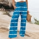 thumbnail image 1 of Puntoco Pantalones Rectos De Cintura Alta Con Bolsillo Y Cintura Elástica Elásticos Estampados No Posicionados Informales Para Mujer Azul Cielo S, 1 of 5