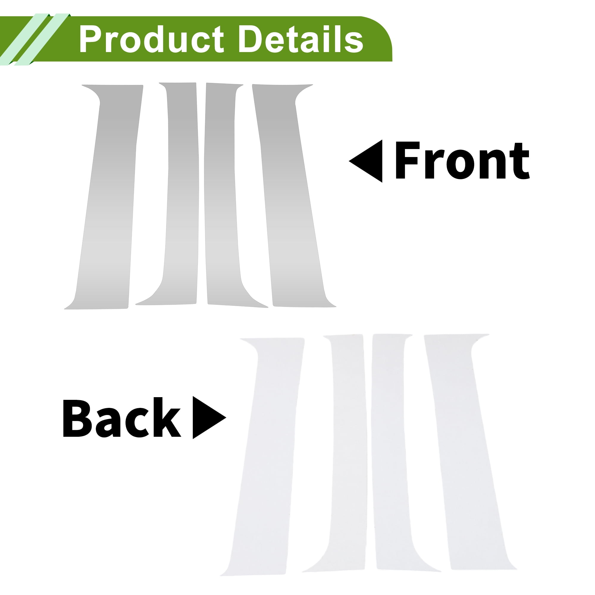 Unique Bargains 4Pcs Door Pillar Window Trim For Chevy Silverado 2000-2006 Silver