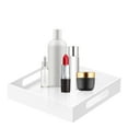 thumbnail image 3 of PENGXIANG Plateau de Service en Acrylique Transparent/blanc avec Poignées Plateau d'Apéritif Moderne Décoratif Rectangulaire Plateau de Service Multi-Usage Réutilisable Organisateur de Comptoir pour Salon Chambre, 3 of 11
