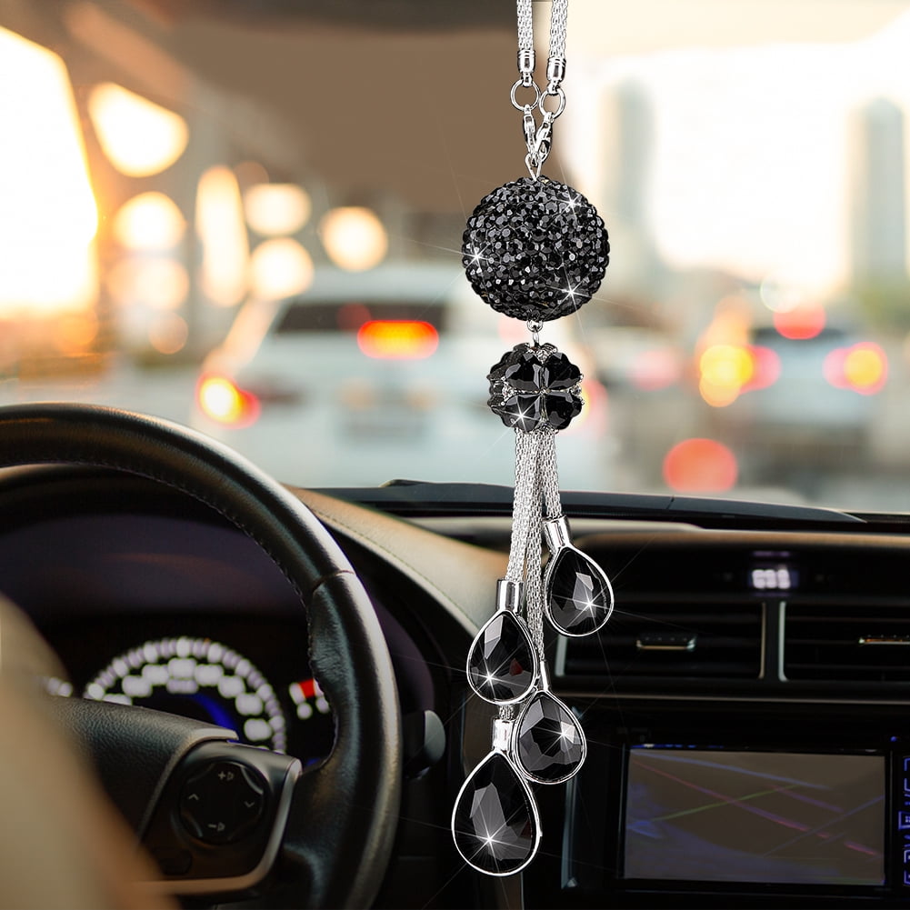 OBOSOE Bling Car Mirror Hanging Accessories for Women&Men, Car Mirror Accessories, Cute Bling Car Decoration Accessories for Auto Car Interior