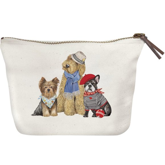 Mary Lake Thompson Yorkie Doodle Frenchie Canvas Pouch