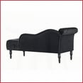 thumbnail image 2 of Aijia 60.6” Elegant Retro Velvet Chaise Lounge with Pillow – Solid Wood Legs for Living Room/Bedroom, 2 of 6