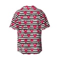 thumbnail image 6 of Lsque Hearts And Lines print Men's Cuban Collar Short Sleeve Shirt Summer Beachwear Casual Button Down Fashionable Vacation Leisure Shirt-3X-Large, 6 of 7