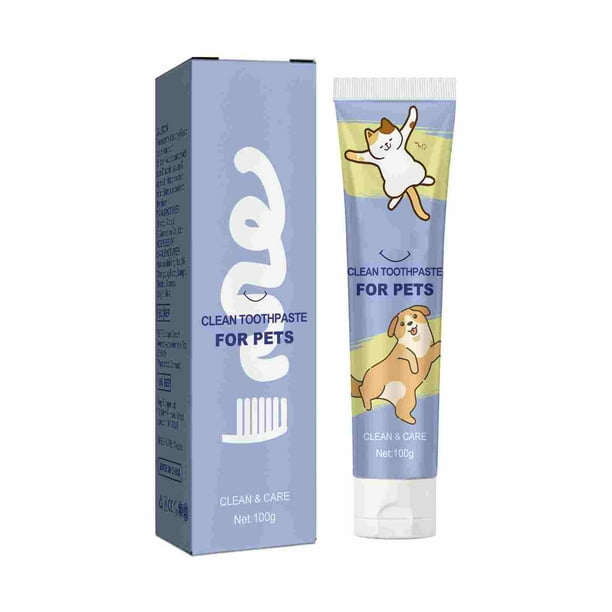 Popular!Pasta de dientes para el cuidado bucal de mascotas Pasta de dientes para gatos Pasta de dientes para perros Mal aliento eliminando la acumulación de placa y sarro Pasta,100 g