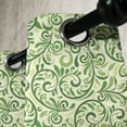 thumbnail image 2 of Ambesonne Green Grommet Curtain Single Panel, Curly Ornate Leaf Damask, 50"x60", Pale Green Fern Green, 2 of 5
