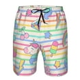 thumbnail image 4 of Kll Cute Unicorn Men'S Casual Summer Beach Shorts Hawaiian Shorts With Pockets-Xx-Large, 4 of 9