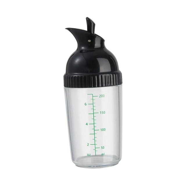 Agitador de aderezo para ensaladas, utensilio de cocina, botella dispensadora de aceite a prueba de fugas y de fácil vertido. Negro