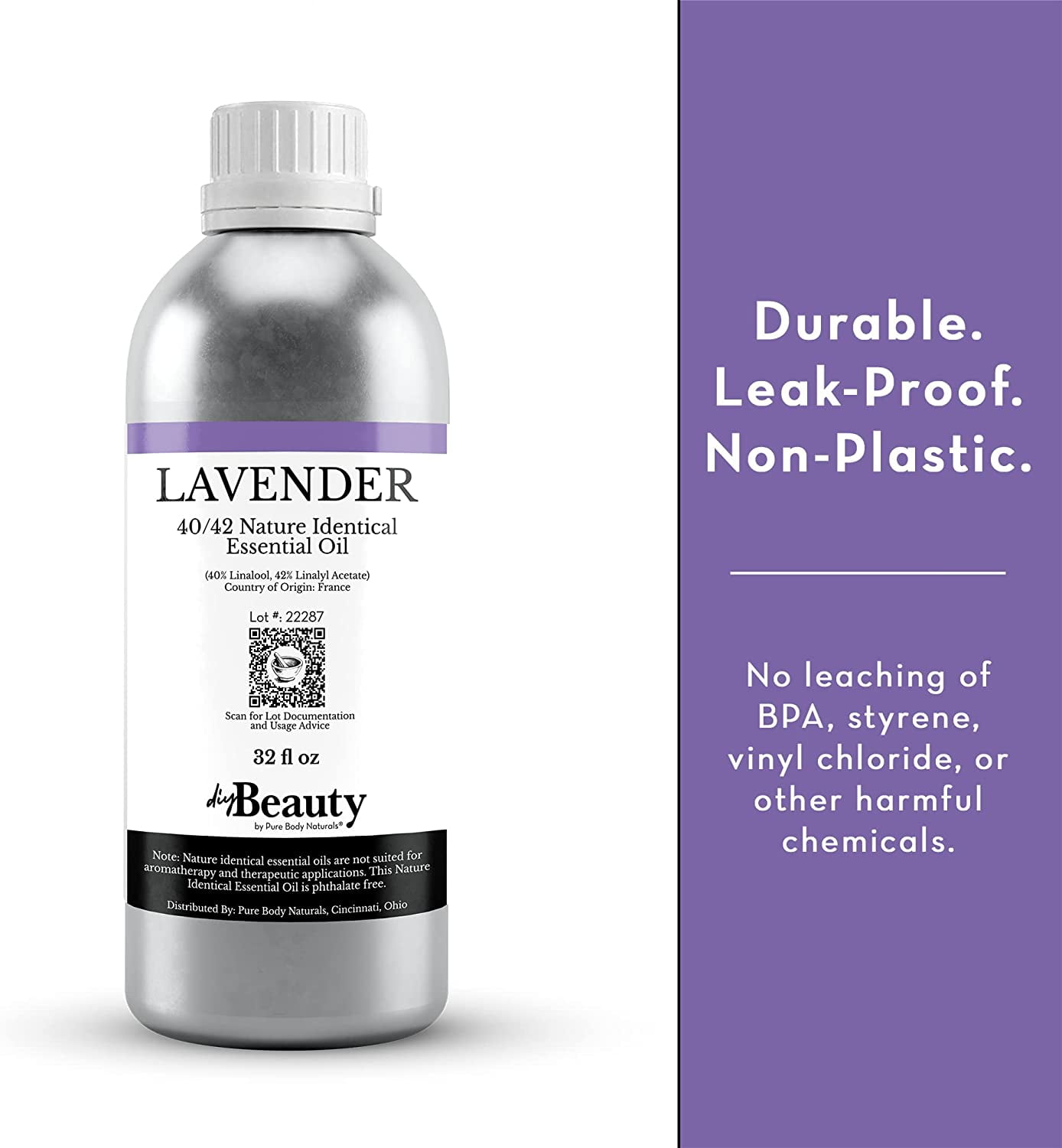 Bulk Lavender Essential Oil - 32 Oz Lavender Essential Oil - 100% Pure &  Undiluted Essential Oil - 2 Pounds Lavender Oil for DIY Soaps, Candles, and  Blends - VINEVIDA 