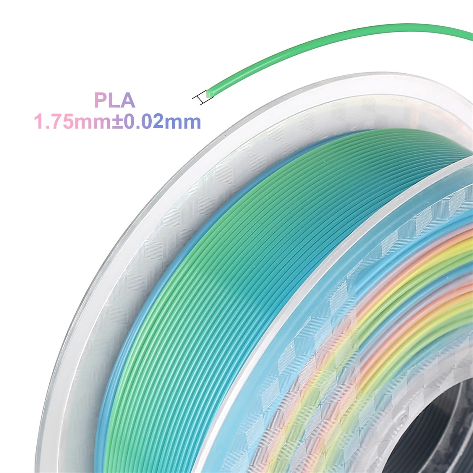3D Printer Filament Gradient Mixed Colour 1KG PLA Filament 1.75mm Dimensional Accuracy ±0.02mm for 3D Printing