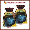 thumbnail image 2 of Rocae Stylish Yellow Dog Print Christmas Drawstring Linen Gift Bag with Drawstrings Treat Bag Goody Present Bags for Christmas Party Favor, 2 of 8