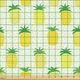 thumbnail image 2 of Ambesonne Pineapple Fabric by the Yard Upholstery, Circles Tropical Fruits, 3 Yards, Mustard and Fern Green, 2 of 5