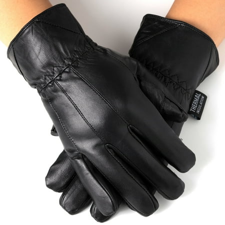 Ladies Leather Driving Gloves - Alpine Swiss Mens Touch Screen Gloves Leather Thermal Lined Phone Texting Gloves