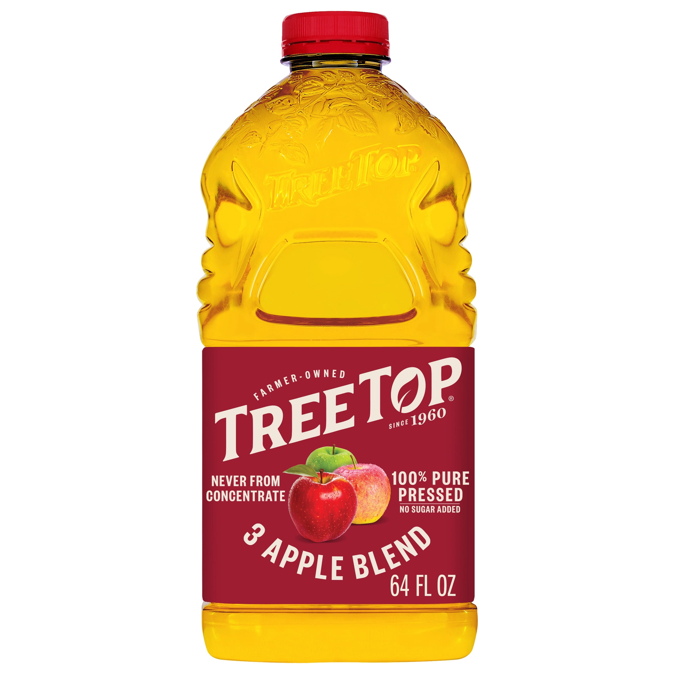 (4 pack) Tree Top 100% Pure Pressed 3 Apple Blend Juice, 64 fl Oz