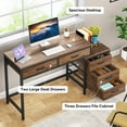thumbnail image 4 of Tribesigns Computer Desk with 5 Drawers, Writing Desks Work Table with Reversible File Drawer Cabinet for Home Office, 4 of 5