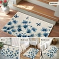 thumbnail image 5 of Navy Blue Floral Entryway Rug 2'x3'&nbsp; Non Slip Front Door Mats, Spring Flowers Rustic Butterfly Entrance Rugs Indoor Outdoor Carpet, Washable Floor Mats Small Area Rug for Bedroom Kitchen, 5 of 8