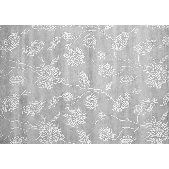 Ahgly Company Indoor Rectangle Abstract Gray Contemporary Area Rugs, 6' x 9'