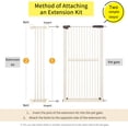 thumbnail image 4 of Lumizone Extra Tall Pet Gate Extension kit 55.12" High Pressure Mounted 8.27" Wide 1.37" Gap (8.27", Cream White), 4 of 5