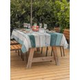 thumbnail image 3 of Outdoor Table Cloth with Umbrella Hole and Zipper, Turquoise Grey Wooden Waterproof Rectangle Tablecloth 54"x80", Farmhouse Teal Wood Washable Table Cover for Outside Party Patio Picnic, 3 of 8